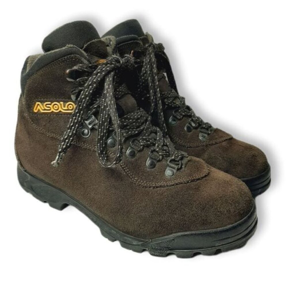 ASOLO Vibram Suede Leather Hiking Lace-Up Boots Brown Sz 7.5